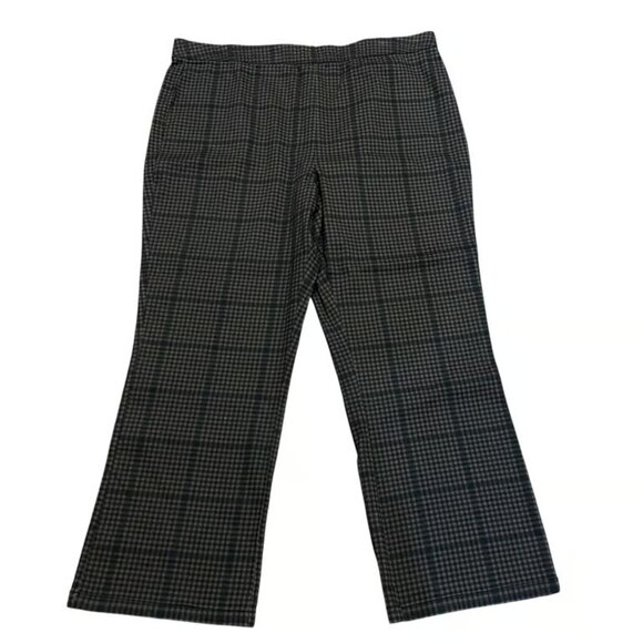 Verssona Women's Plaid Flare Leg Pants XXL Modern Pull-On Comfortable - Picture 1 of 4
